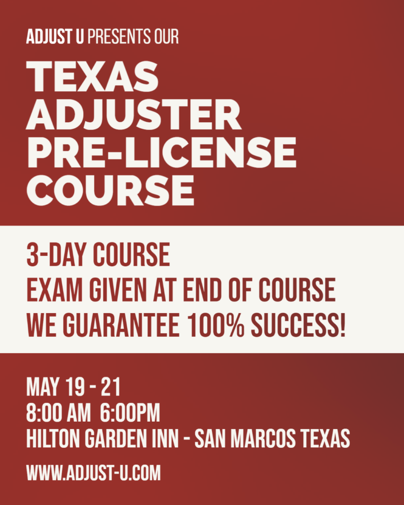 Texas Adjuster PreLicense Course San Marcos, Texas Adjust U